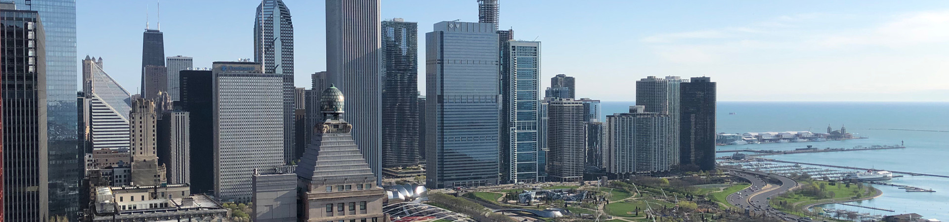 landscape of Millennium Park and lake